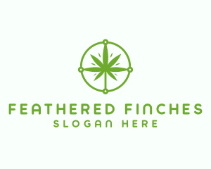 Green Cannabis Leaf logo design