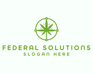 Green Cannabis Leaf logo design