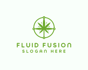 Green Cannabis Leaf logo design