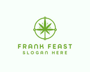 Green Cannabis Leaf logo design