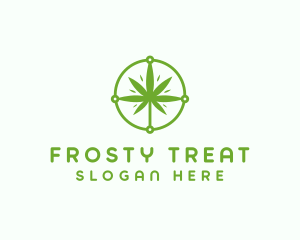 Green Cannabis Leaf logo design