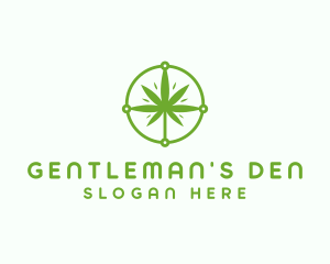 Green Cannabis Leaf logo design