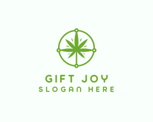 Green Cannabis Leaf logo design