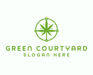 Green Cannabis Leaf logo design