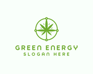 Green Cannabis Leaf logo design