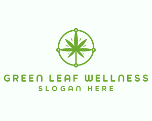 Green Cannabis Leaf logo design