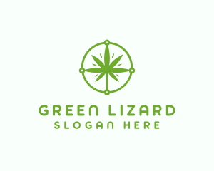 Green Cannabis Leaf logo design