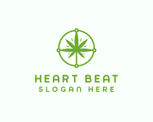 Green Cannabis Leaf logo design