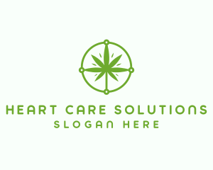 Green Cannabis Leaf logo design