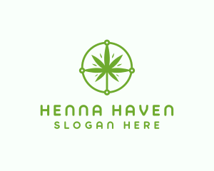 Green Cannabis Leaf logo design