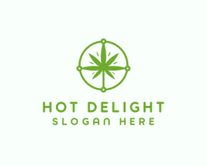 Green Cannabis Leaf logo design