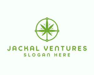 Green Cannabis Leaf logo design