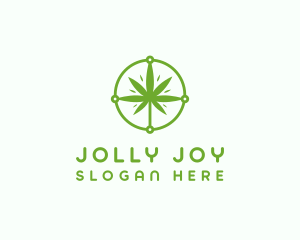 Green Cannabis Leaf logo design