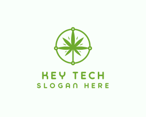 Green Cannabis Leaf logo design