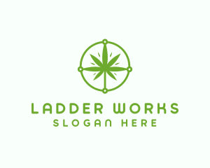 Green Cannabis Leaf logo design