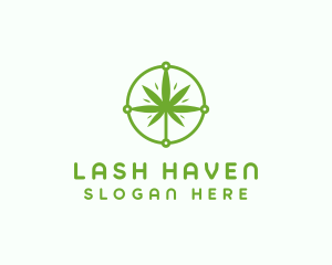 Green Cannabis Leaf logo design