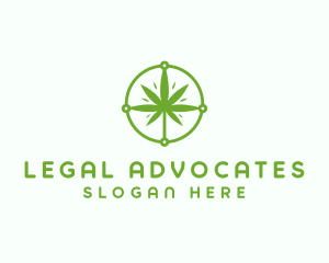 Green Cannabis Leaf logo design