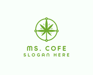 Green Cannabis Leaf logo design