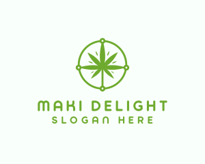 Green Cannabis Leaf logo design