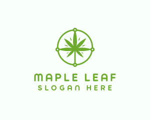 Green Cannabis Leaf logo design