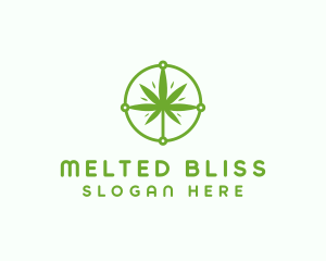 Green Cannabis Leaf logo design