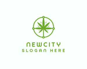 Green Cannabis Leaf logo design