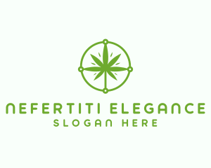 Green Cannabis Leaf logo design