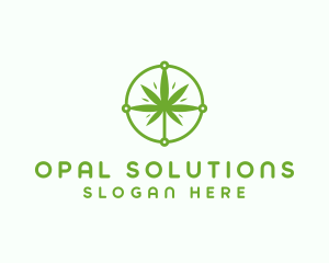 Green Cannabis Leaf logo design