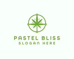 Green Cannabis Leaf logo design