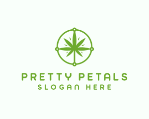 Green Cannabis Leaf logo design