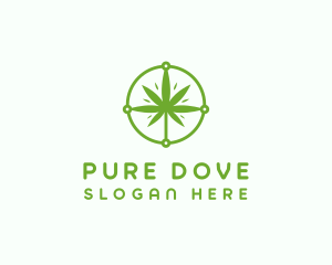 Green Cannabis Leaf logo design