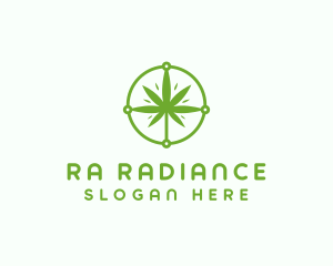 Green Cannabis Leaf logo design