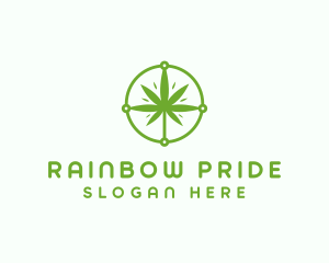 Green Cannabis Leaf logo design