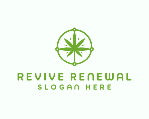 Green Cannabis Leaf logo design