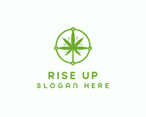 Green Cannabis Leaf logo design