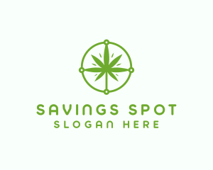 Green Cannabis Leaf logo design