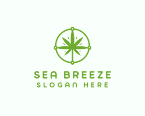 Green Cannabis Leaf logo design