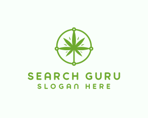 Green Cannabis Leaf logo design