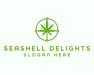 Green Cannabis Leaf logo design