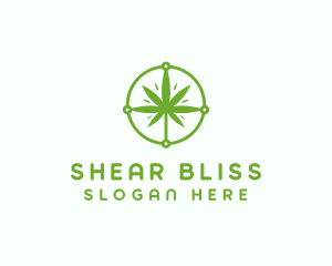 Green Cannabis Leaf logo design