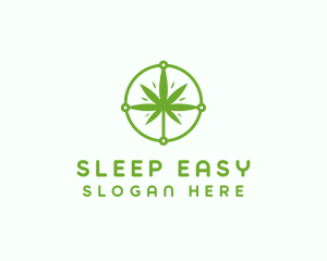 Green Cannabis Leaf logo design