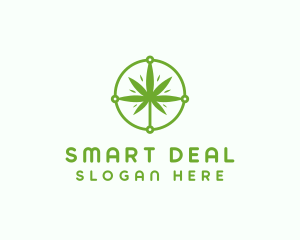 Green Cannabis Leaf logo design