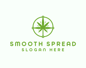 Green Cannabis Leaf logo design