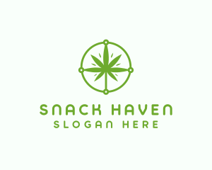 Green Cannabis Leaf logo design