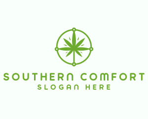 Green Cannabis Leaf logo design