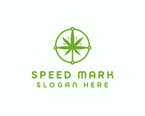 Green Cannabis Leaf logo design