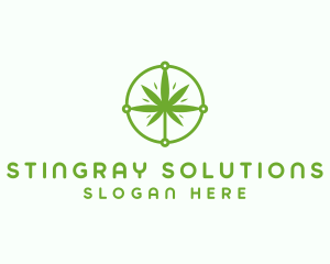 Green Cannabis Leaf logo design