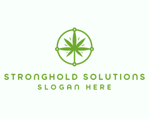 Green Cannabis Leaf logo design