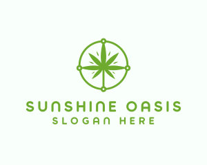 Green Cannabis Leaf logo design