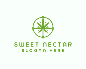 Green Cannabis Leaf logo design